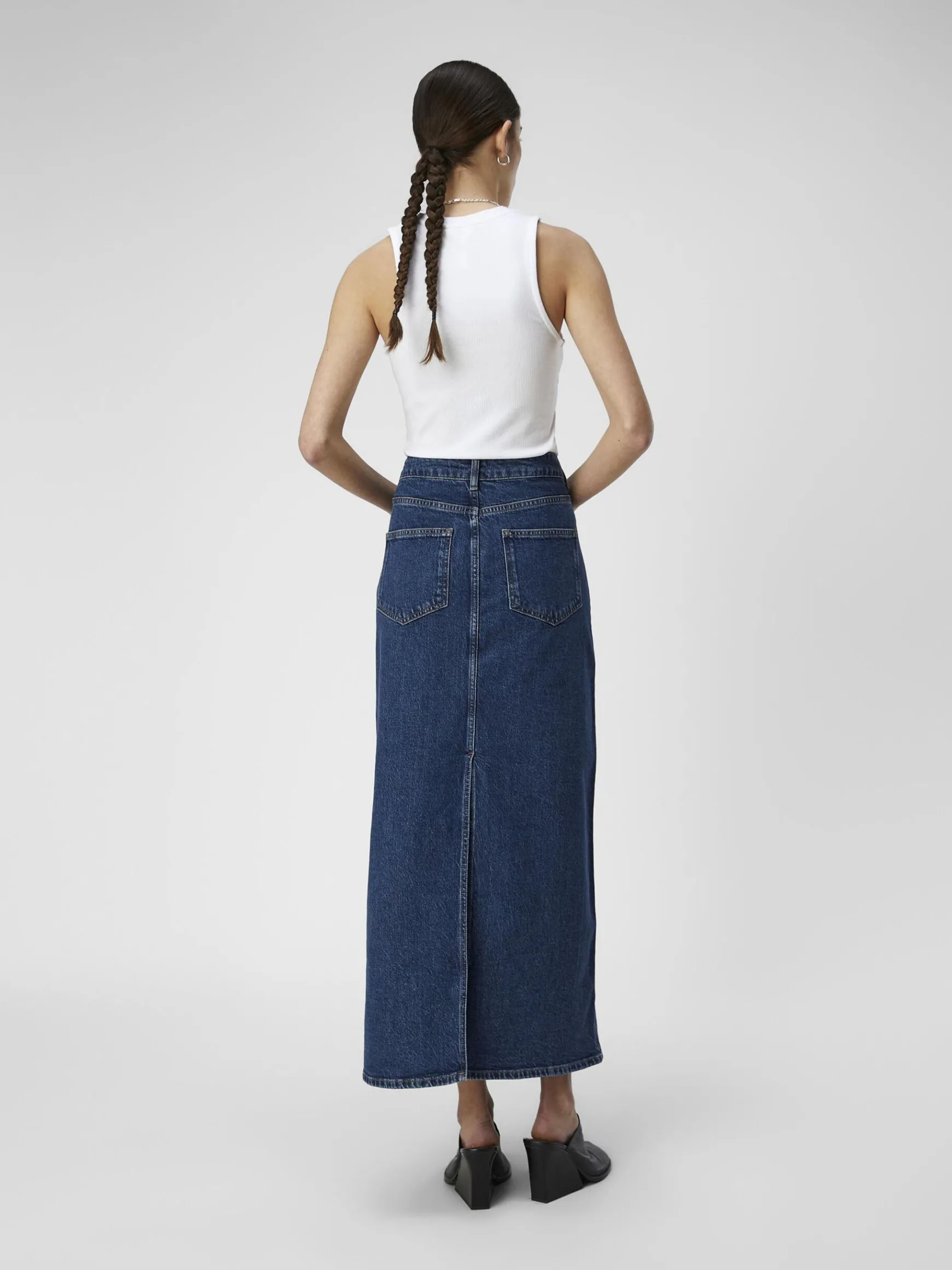 OBJECT Basic|Kjolar*DENIM MAXIKJOL Medium Blue Denim