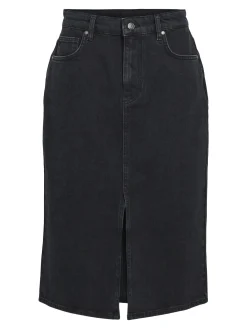 OBJECT Basic|Kjolar*DENIM MIDIKJOL Black Denim