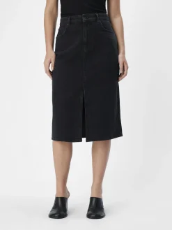 OBJECT Basic|Kjolar*DENIM MIDIKJOL Black Denim