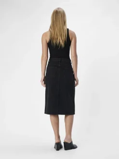 OBJECT Basic|Kjolar*DENIM MIDIKJOL Black Denim