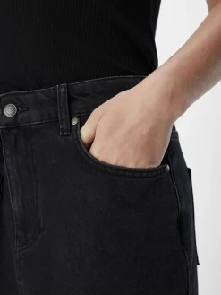 OBJECT Basic|Kjolar*DENIM MIDIKJOL Black Denim