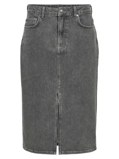 OBJECT Kjolar*DENIM MIDIKJOL Grey Denim