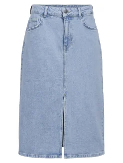 OBJECT Basic|Kjolar*DENIM MIDIKJOL Light Blue Denim