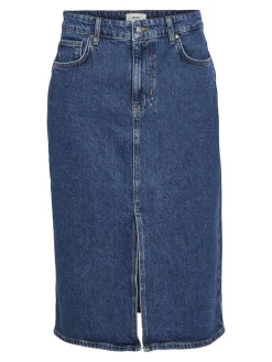 OBJECT Kjolar*DENIM MIDIKJOL Medium Blue Denim