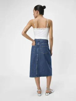 OBJECT Kjolar*DENIM MIDIKJOL Medium Blue Denim