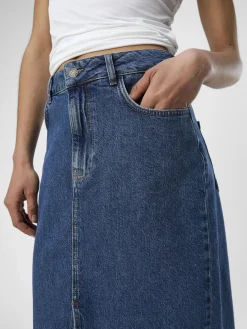 OBJECT Kjolar*DENIM MIDIKJOL Medium Blue Denim