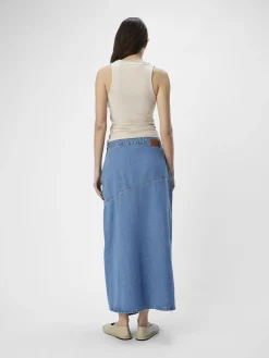 OBJECT Kjolar*DENIM MIDIKJOL Medium Blue Denim