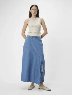 OBJECT Kjolar*DENIM MIDIKJOL Medium Blue Denim