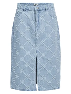 OBJECT Kjolar*DENIM MIDIKJOL Light Blue Denim