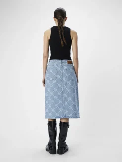 OBJECT Kjolar*DENIM MIDIKJOL Light Blue Denim