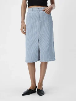 OBJECT Kjolar*DENIM MIDIKJOL Light Blue Denim