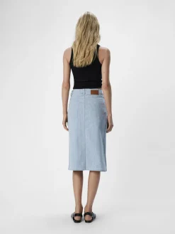 OBJECT Kjolar*DENIM MIDIKJOL Light Blue Denim