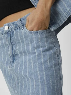 OBJECT Kjolar*DENIM MINIKJOL Light Blue Denim