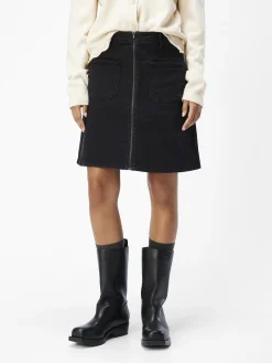 OBJECT Kjolar*DENIM MINIKJOL Black Denim