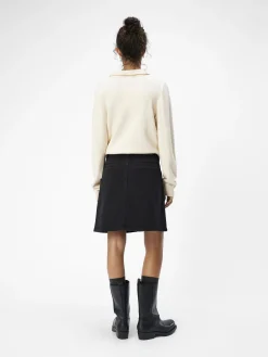 OBJECT Kjolar*DENIM MINIKJOL Black Denim
