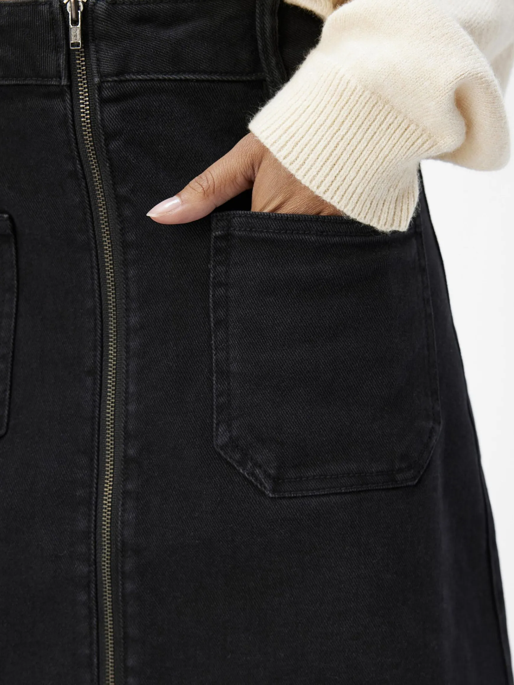 OBJECT Kjolar*DENIM MINIKJOL Black Denim