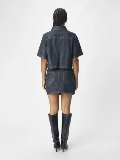 OBJECT Kjolar*DENIM MINIKJOL Dark Blue Denim
