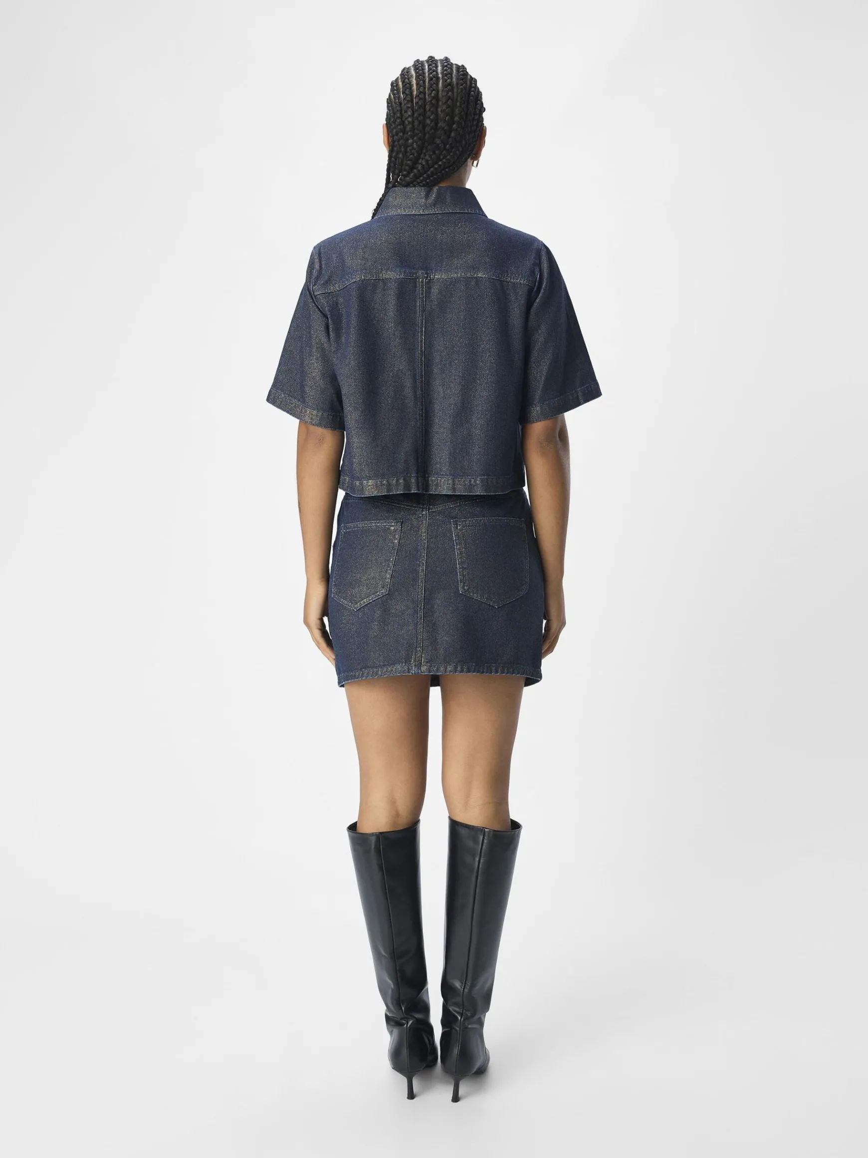 OBJECT Kjolar*DENIM MINIKJOL Dark Blue Denim