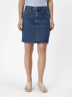 OBJECT Kjolar*DENIM MINIKJOL Medium Blue Denim