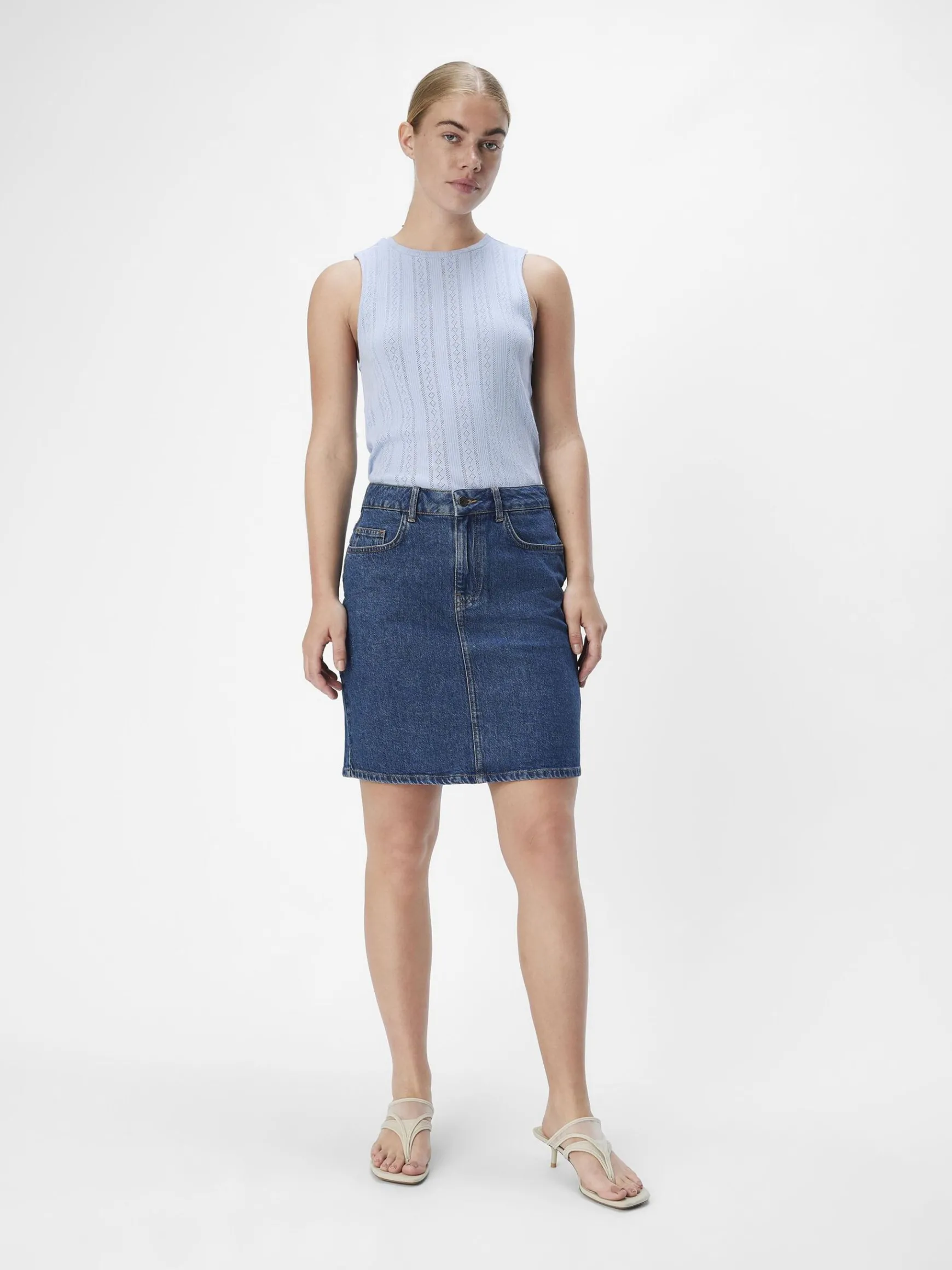 OBJECT Kjolar*DENIM MINIKJOL Medium Blue Denim