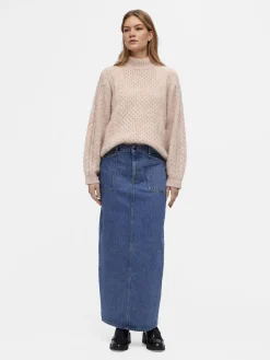 OBJECT Kjolar*DENIM PENNKJOL Medium Blue Denim