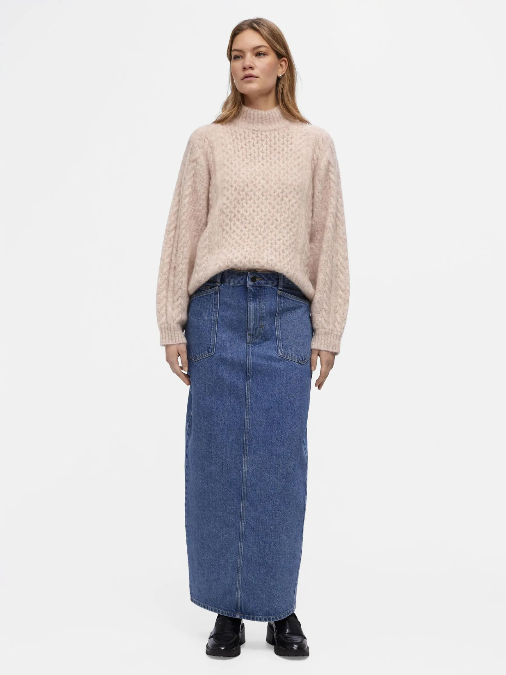 OBJECT Kjolar*DENIM PENNKJOL Medium Blue Denim