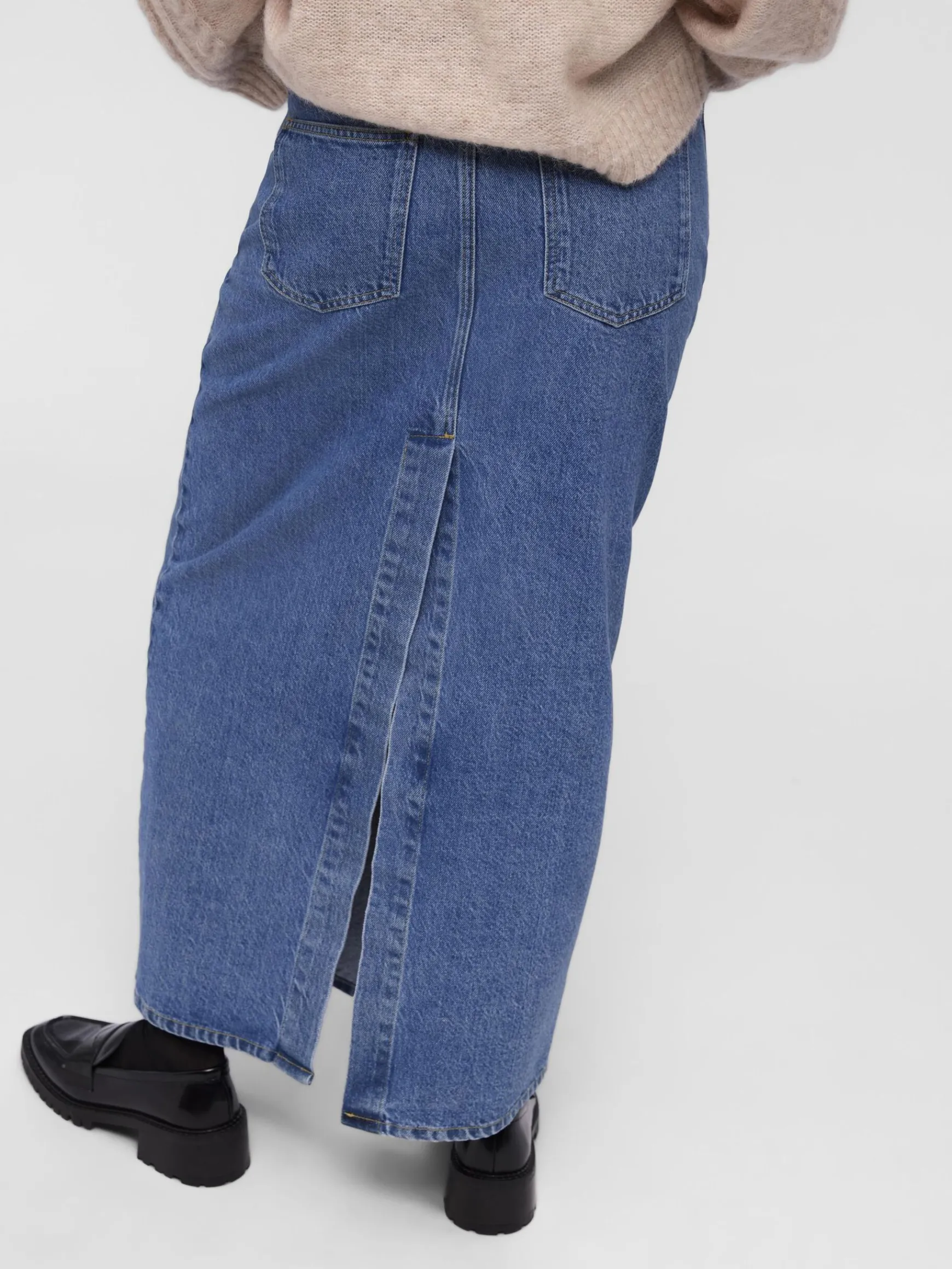 OBJECT Kjolar*DENIM PENNKJOL Medium Blue Denim