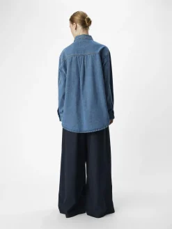 OBJECT Skjortor*DENIM SKJORTA Medium Blue Denim