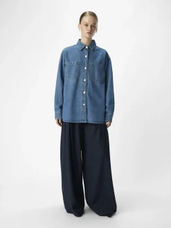 OBJECT Skjortor*DENIM SKJORTA Medium Blue Denim