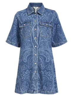 OBJECT Klänningar*DENIM SKJORTKLÄNNING Medium Blue Denim