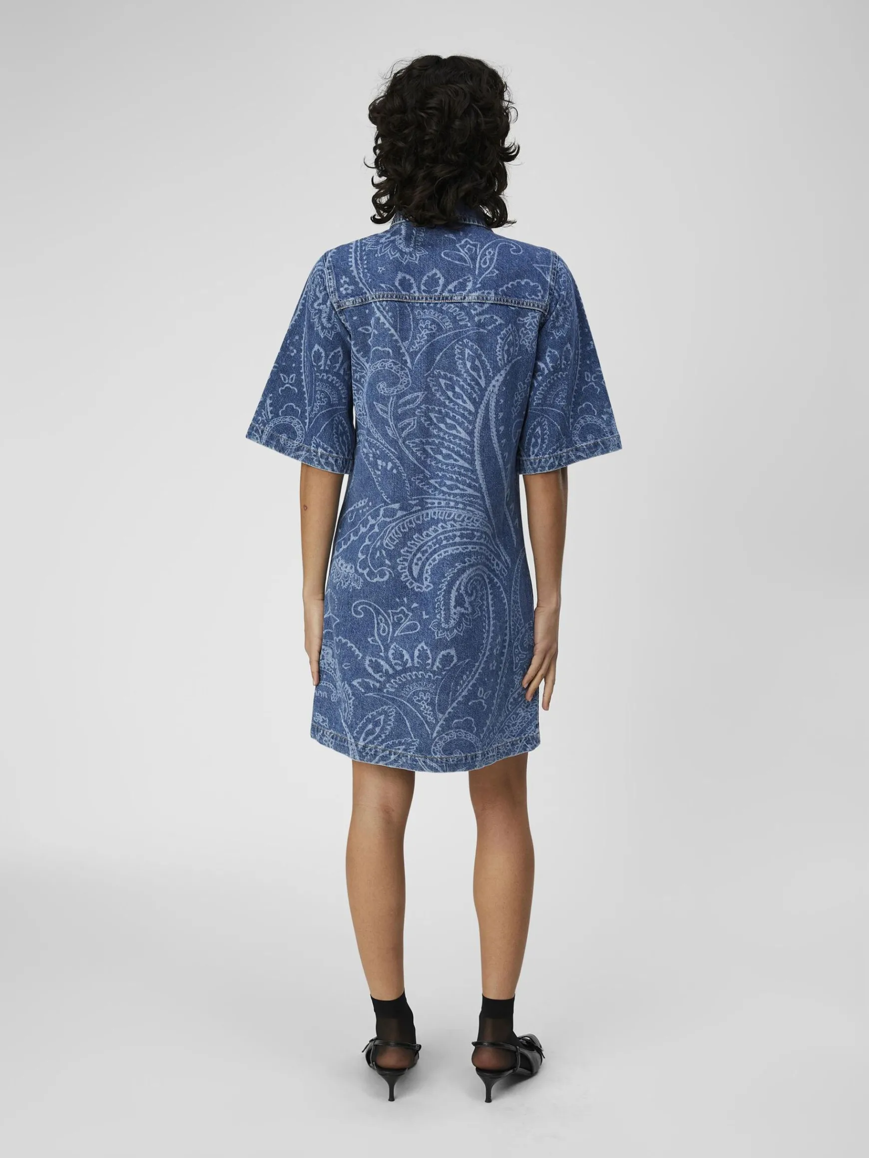 OBJECT Klänningar*DENIM SKJORTKLÄNNING Medium Blue Denim