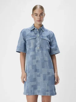 OBJECT Klänningar*DENIM SKJORTKLÄNNING Light Blue Denim