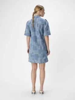 OBJECT Klänningar*DENIM SKJORTKLÄNNING Light Blue Denim