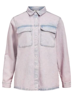 OBJECT Ytterkläder*DENIM ÖVERSKJORTA Pink Frosting