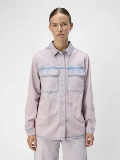 OBJECT Ytterkläder*DENIM ÖVERSKJORTA Pink Frosting