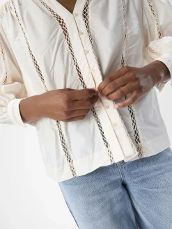 OBJECT Skjortor|Toppar*DETALJERAD SKJORTA White Sand