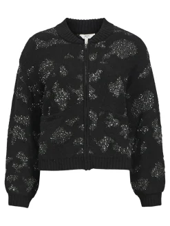 OBJECT Cardigans*DETALJERAD STICKAD KOFTA Black