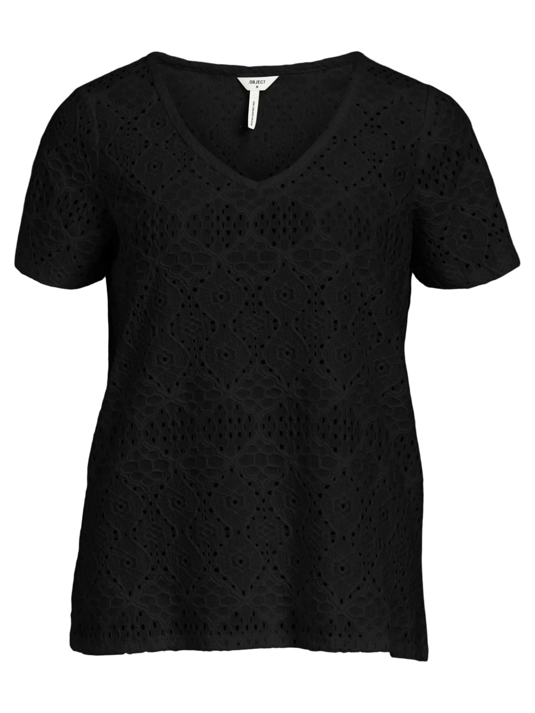 OBJECT Toppar*DETALJERAD V-RINGAD BLUS Black