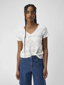 OBJECT Toppar*DETALJERAD V-RINGAD BLUS Cloud Dancer