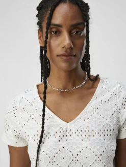 OBJECT Toppar*DETALJERAD V-RINGAD BLUS Cloud Dancer