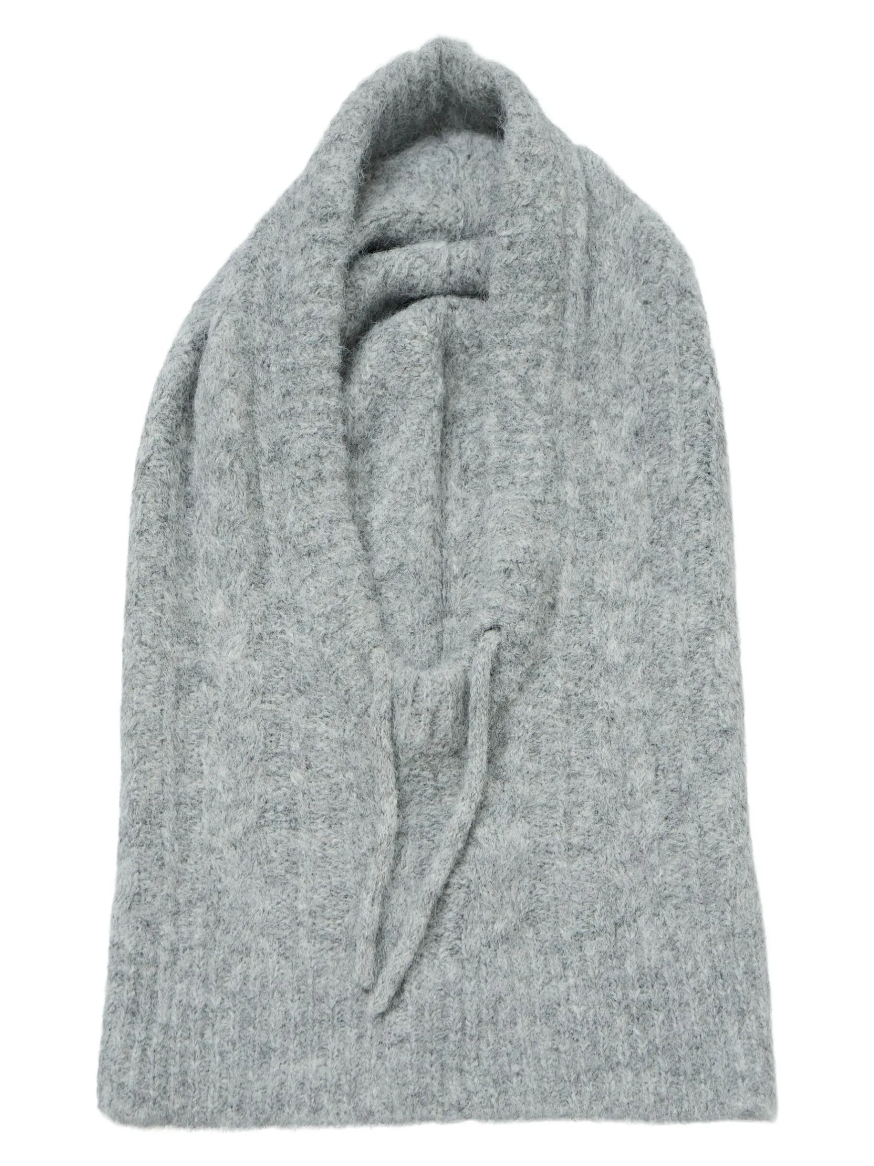 OBJECT Accessoarer*FLÄTSTICKAD BALACLAVA Light Grey Melange