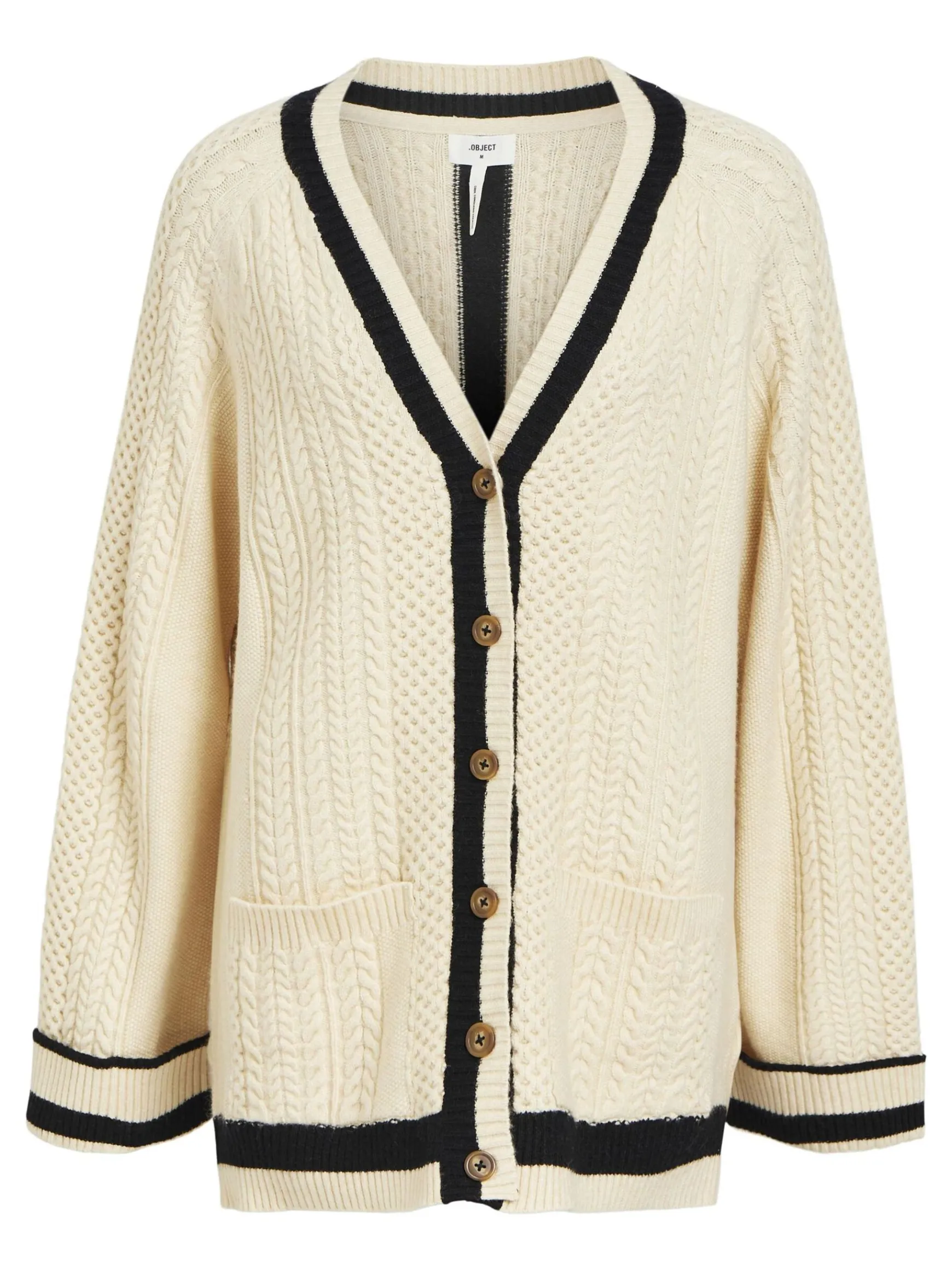 OBJECT Cardigans*FLÄTSTICKAD KOFTA Sandshell