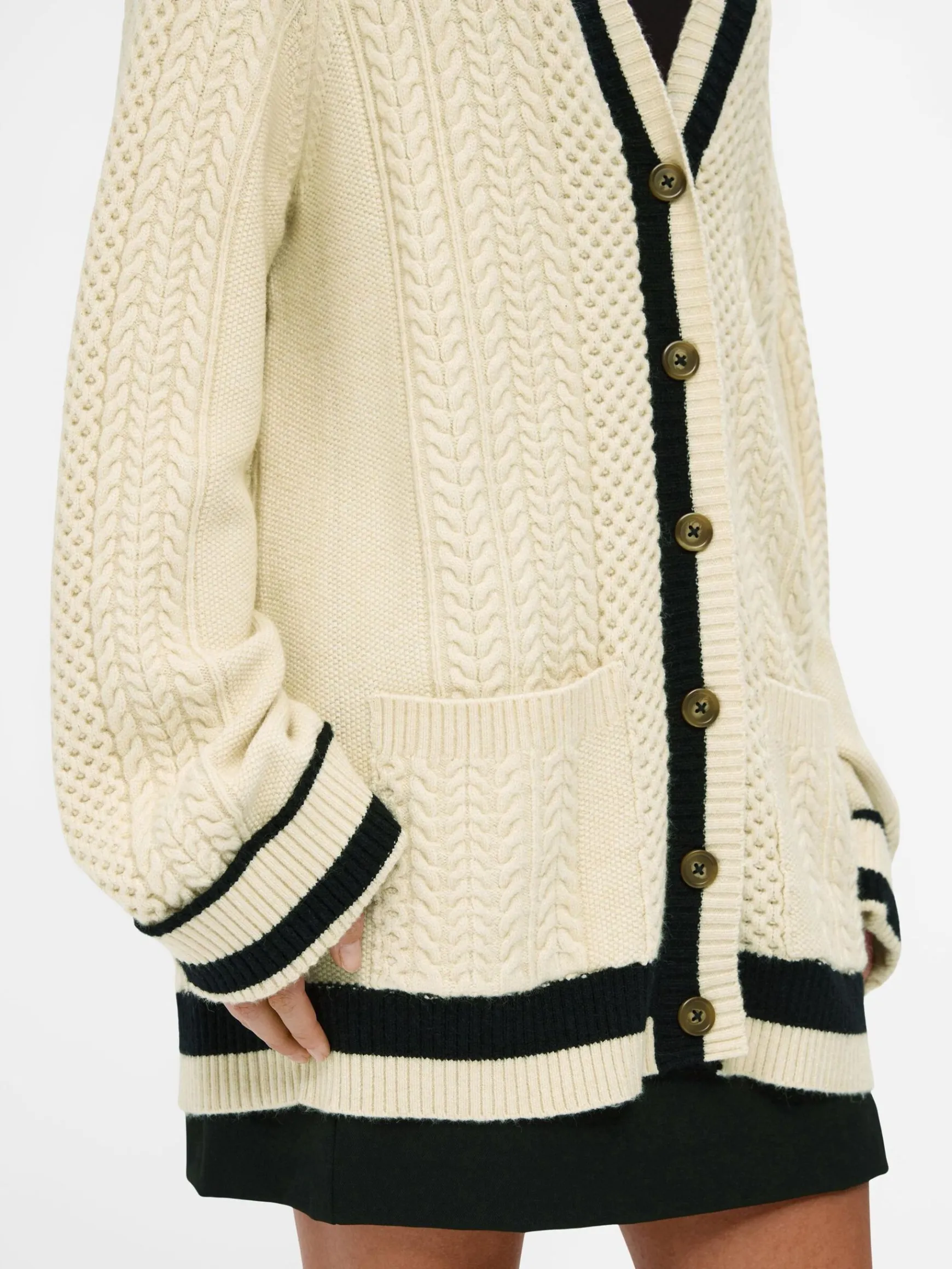 OBJECT Cardigans*FLÄTSTICKAD KOFTA Sandshell