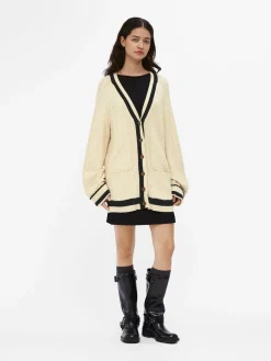OBJECT Cardigans*FLÄTSTICKAD KOFTA Sandshell