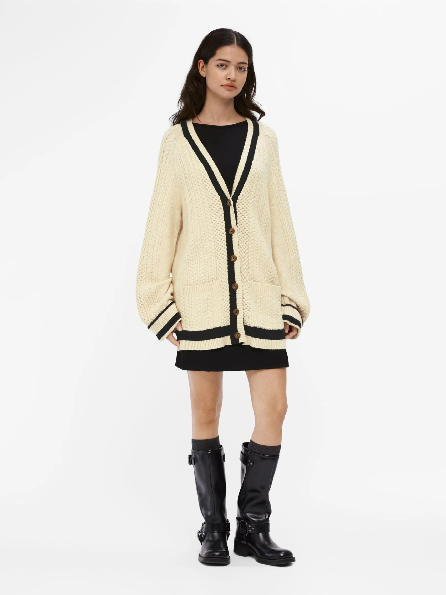 OBJECT Cardigans*FLÄTSTICKAD KOFTA Sandshell