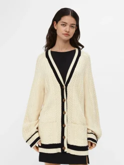 OBJECT Cardigans*FLÄTSTICKAD KOFTA Sandshell