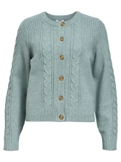OBJECT Cardigans*FLÄTSTICKAD KOFTA Dark Forest