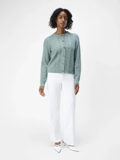 OBJECT Cardigans*FLÄTSTICKAD KOFTA Dark Forest