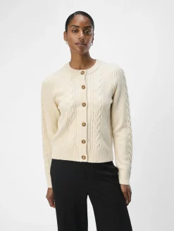 OBJECT Cardigans*FLÄTSTICKAD KOFTA Sandshell
