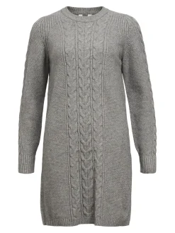OBJECT Klänningar*FLÄTSTICKAD KORT KLÄNNING Medium Grey Melange